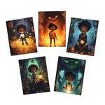 Happy Halloween Afro-American Multi-Design Greeting Cards (5-Pack)