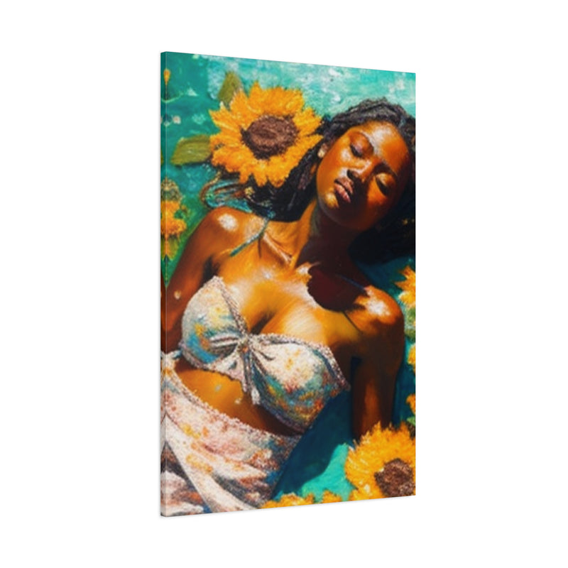 Melanin Radiance Sunflower Field  Matte Canvas, Stretched, 1.25"