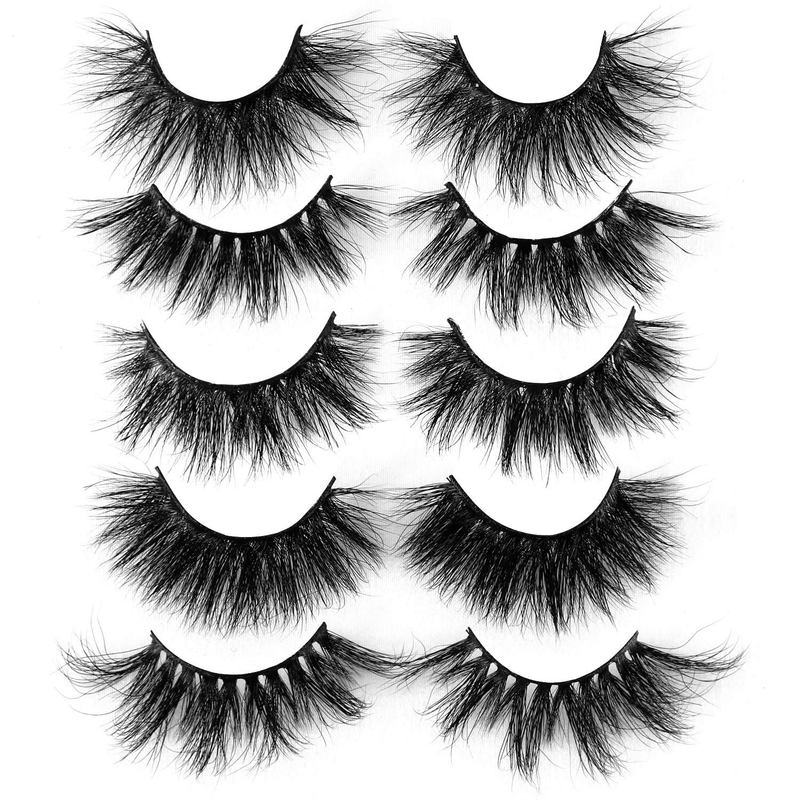 Real Mink Lashes Fluffy Long 3D Dramatic Eyelashes Face Lash Strip 20mm Pack