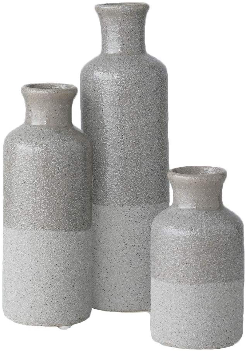 Sullivans Modern Farmhouse Decorative Multi-Color Small Ceramic Vase Set of Three (3)