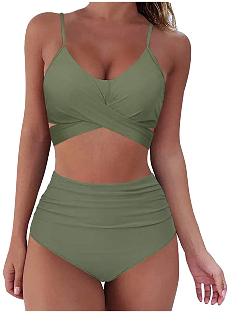 Two Piece Swimsuits for Women High Waisted Tankini 
