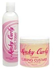 Kinky Curly Knot Today Leave In Conditioner/Detangler 8 oz + Kinky Curly Curl Custard Gel 8 oz - Neshaí Fashion & More