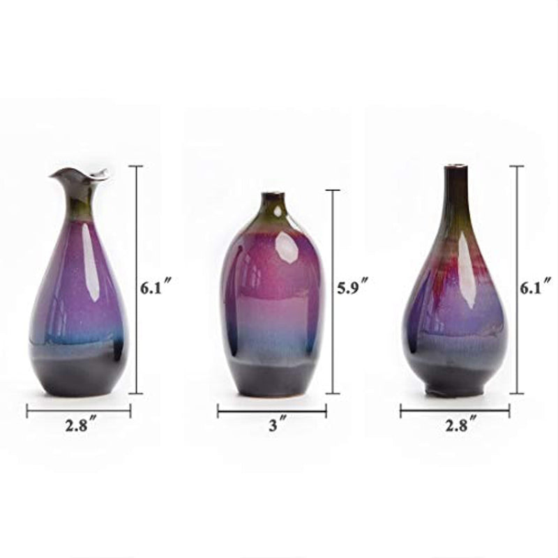 LH Ceramic Flower Vase Set of 3, Fuchsia, - Neshaí Fashion & More