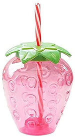 Kawaii Strawberry Shaped Straw Juice Cup, 500ML