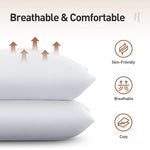 Acanva Basic Bed Pillow Soft Rest Cushion Stuffer for Sleeping, Standard 20" x 26"-4 Count, White