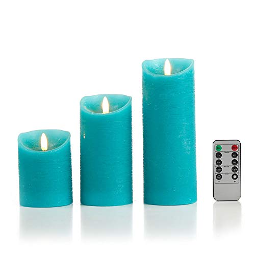 Battery Operated  Turquoise Candles Remote