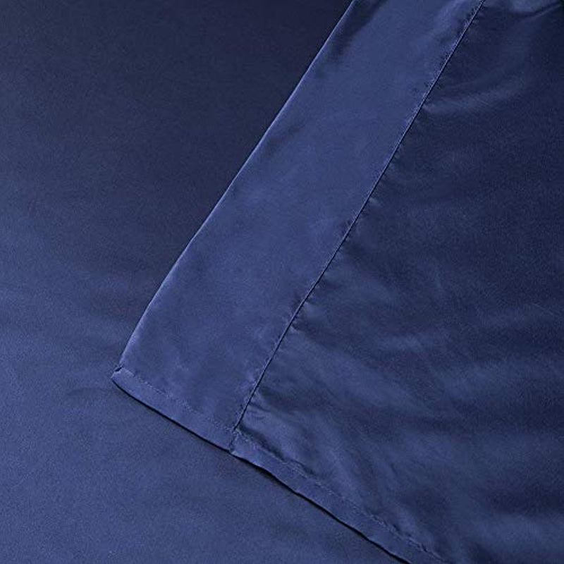 Satin Sheets Quuen King,  Bed Sheets, Navy Blue - Neshaí Fashion & More