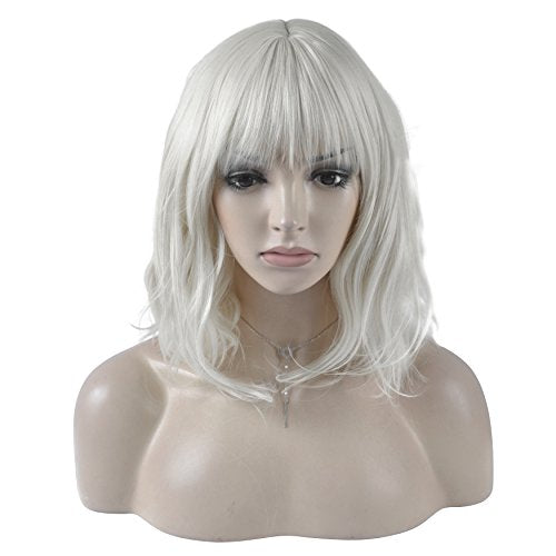 Heat Resistant Synthetic White Wig (Silver White)