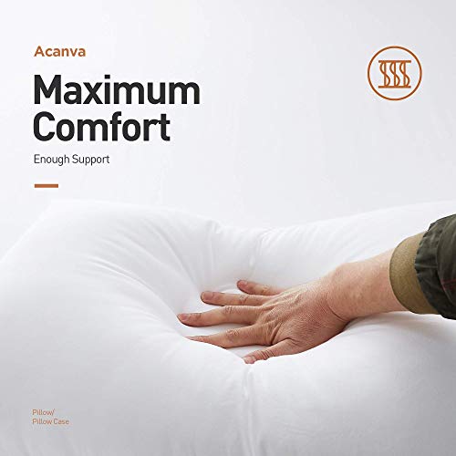 Acanva Basic Bed Pillow Soft Rest Cushion Stuffer for Sleeping, Standard 20" x 26"-4 Count, White