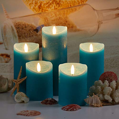 Battery Operated  Turquoise Candles Remote