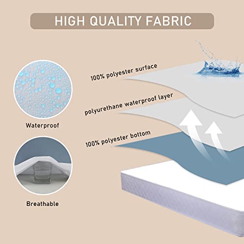 Bedecor Zippered Mattress Encasement Protector Breathable Smooth，Deep up to 9",Applicable to Home Hotel RV Hospital - Twin XL