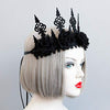 Asooll Halloween Headbands Baroque Black Crown Headbands Devil Hair Hoops Prom Halloween PartyHair Accessories for Women and Girls
