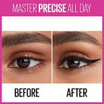 Maybelline Eyestudio Master Precise All Day Liquid Eyeliner, Black, 0.034 Ounce - Neshaí Fashion & More