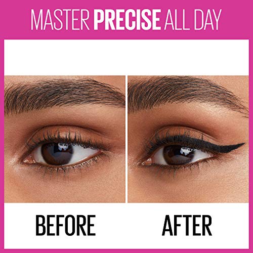 Maybelline Eyestudio Master Precise All Day Liquid Eyeliner, Black, 0.034 Ounce - Neshaí Fashion & More