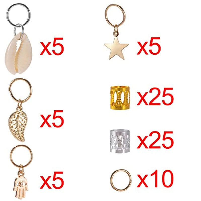 80 Pieces Hair Jewelry Rings Decorations - Neshaí Fashion & More