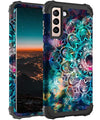 Galaxy S21 phone Case, Heavy Duty Shockproof Mandala in Galaxy - Neshaí Fashion & More