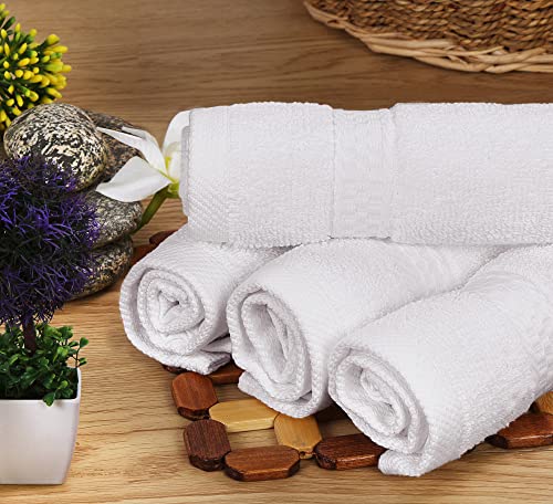 Utopia Towels White Towel Set, 2 Bath Towels, 2 Hand Towels, and 4 Washcloths, 600 GSM Ring Spun Cotton Highly Absorbent Towels for Bathroom, Shower Towel, (Pack of 8)