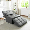 Vonanda Sofa Bed, Convertible Chair 4 in 1 Multi-Function Folding Ottoman Modern Breathable Linen Guest Bed with Adjustable Sleeper for Small Room Apartment, Dark Gray - Neshaí Fashion & More