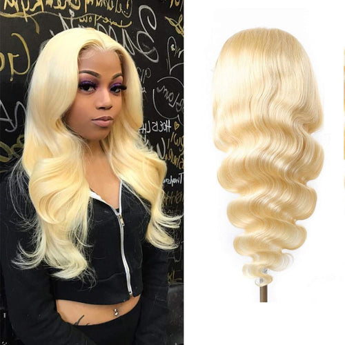 Blonde Lace Front Wig Human Hair 20 inch 613 Lace Front Wig Human Hair Colored Wig 13x4x1 T Part Body Wave Wigs Blonde Human Hair Wigs (20”, 613 Blonde Lace Front Wig Human Hair) - Neshaí Fashion & More