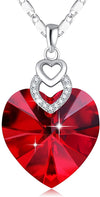 3 Heart Necklace Crystal - Neshaí Fashion & More