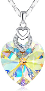 3 Heart Necklace Crystal - Neshaí Fashion & More