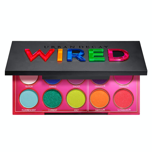 Urban Decay Wired Eyeshadow Palette, 10 Shockingly Bright Shades - Blendable, Buildable Pressed Pigments - For Face, Eye & Body - Neshaí Fashion & More
