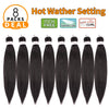 Pre-Stretched Braiding Hair Extensions Black - 24 inch 8 Packs Synthetic - Neshaí Fashion & More