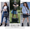 Scarleton Studded Skull Fashion Bag for Women, Vegan Leather Punk Rock Rivet Crossbody Bag, Shoulder Bag H141701 - Black