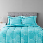 Amazon Basics 7-Piece Light-Weight Microfiber Bed-In-A-Bag Comforter Bedding Set - Full/Queen, Industrial Teal - Neshaí Fashion & More