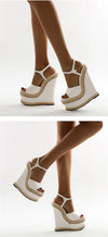 Gladiator Fashion Wedge Buckle Strap Platform Peep Toe Sandals