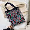 Lady Knitting Gypsy Bohemian Boho Chic Aztec Tote Bag