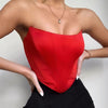 Sleeveless Off Shoulder Velvet Fashion Sexy Corset Crop Tops Vest Female Underwear Backless Bustier Top Solid