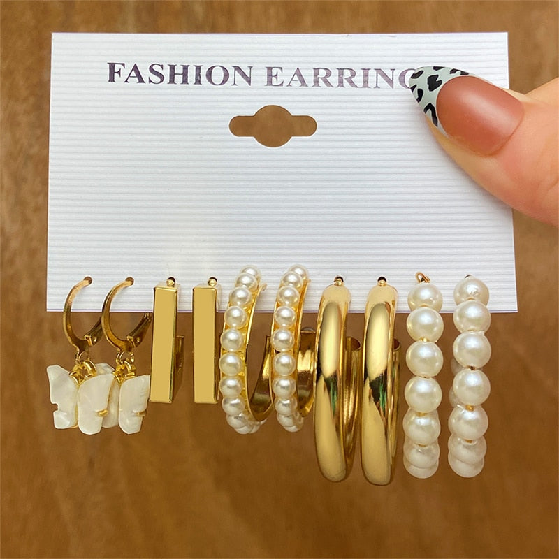 Trendy  Metal Earrings Set