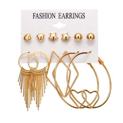 Tassel Drop Earrings Set For Women Girl Boho Fashion Geometric - Neshaí Fashion & More