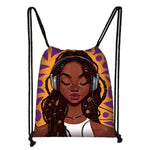 Afro girls  drawstring backpack - Neshaí Fashion & More