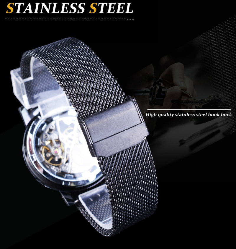 Transparent Classic Thin Case Hollow Skeleton watch - Neshaí Fashion & More