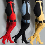 Over Knee with waist Strap Solid Pointed toes - Neshaí Fashion & More