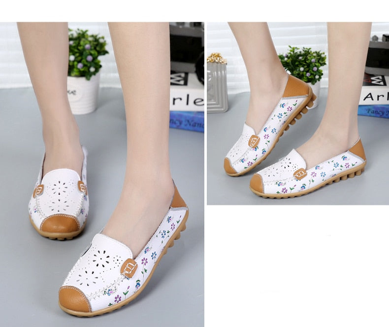 Soft Comfortable Female flat Casual colorful Shoes flowers - Neshaí Fashion & More