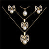 Leaf with Crystals Gold /Silver Plated Necklaces Earrings Sets - Neshaí Fashion & More