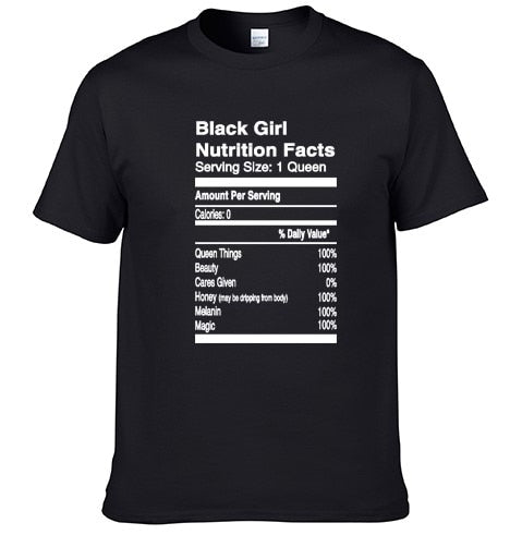 1PCS Black Girl Nutrition Facts T-shirt - Neshaí Fashion & More