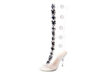 Open Toe T-strap Rhinestone  High Heels - Neshaí Fashion & More