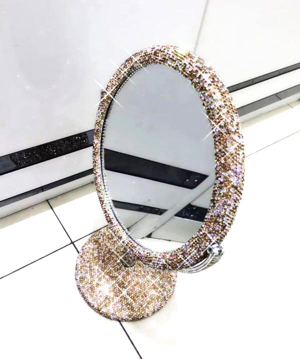 crystals Desktop mirror Tabletop mirrors - Neshaí Fashion & More