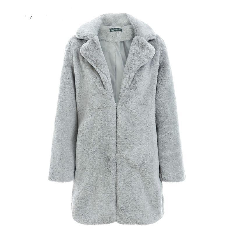 Faux Fur Autumn plush overcoat - Neshaí Fashion & More