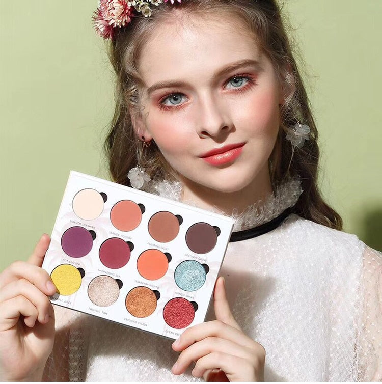 Palette Shimmer Matte EyeShadow Pallete Warm Pigment Palette Cosmetic - Neshaí Fashion & More