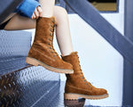 Lace-Up  furry boots - Neshaí Fashion & More