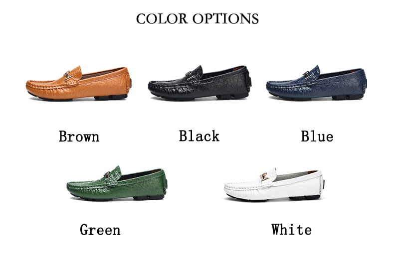 Leather Men Shoes Soft Moccasins Loafers Fashion Brand Men Flats Comfy Driving Shoes - Neshaí Fashion & More