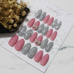 Matte Glitter bowknot Press On nails - Neshaí Fashion & More