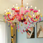 Modern led chandelier  Multi color glass chandelier - Neshaí Fashion & More