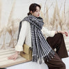 Wool lattice print shawl- scarf - Neshaí Fashion & More