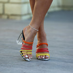 multicolor snake print sandals - Neshaí Fashion & More